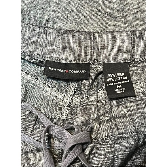 New York & Company Linen Blend Cropped Pants Relaxed-Fit Pull-On Capris Medium - Picture 11 of 11